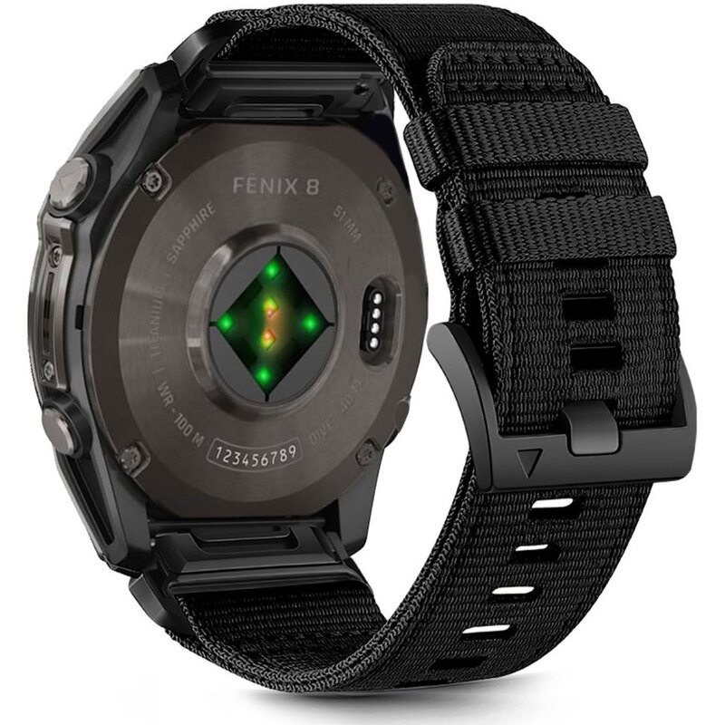 Pasek TECH-PROTECT Nylon Classic do Garmin Fenix 5X/5X Plus/6X/6X Pro/7X/8 (szerokość paska 26 mm) Czarny