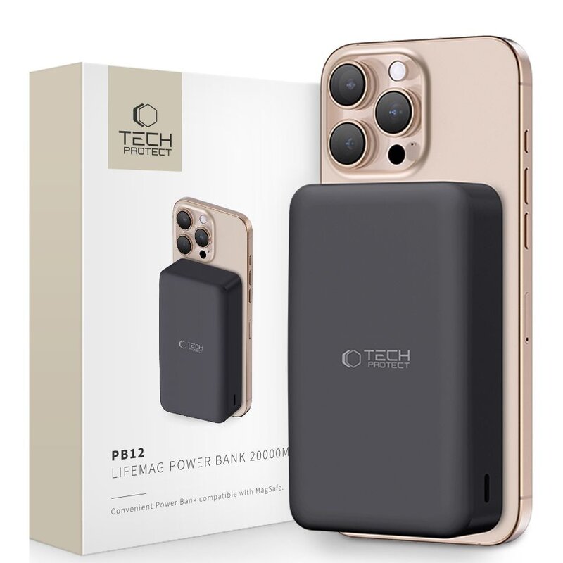 Powerbank TECH-PROTECT PB12 Lifemag 20000 mAh Czarny