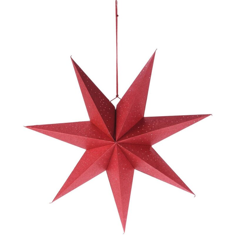Gwiazda dekoracyjna CHRISTMAS DECORATION Papierowa 60 cm Czerwony