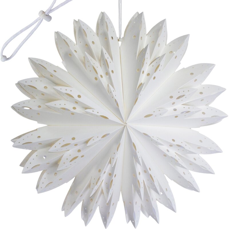 Gwiazda dekoracyjna CHRISTMAS DECORATION Płatek Śniegu 50 cm Biały