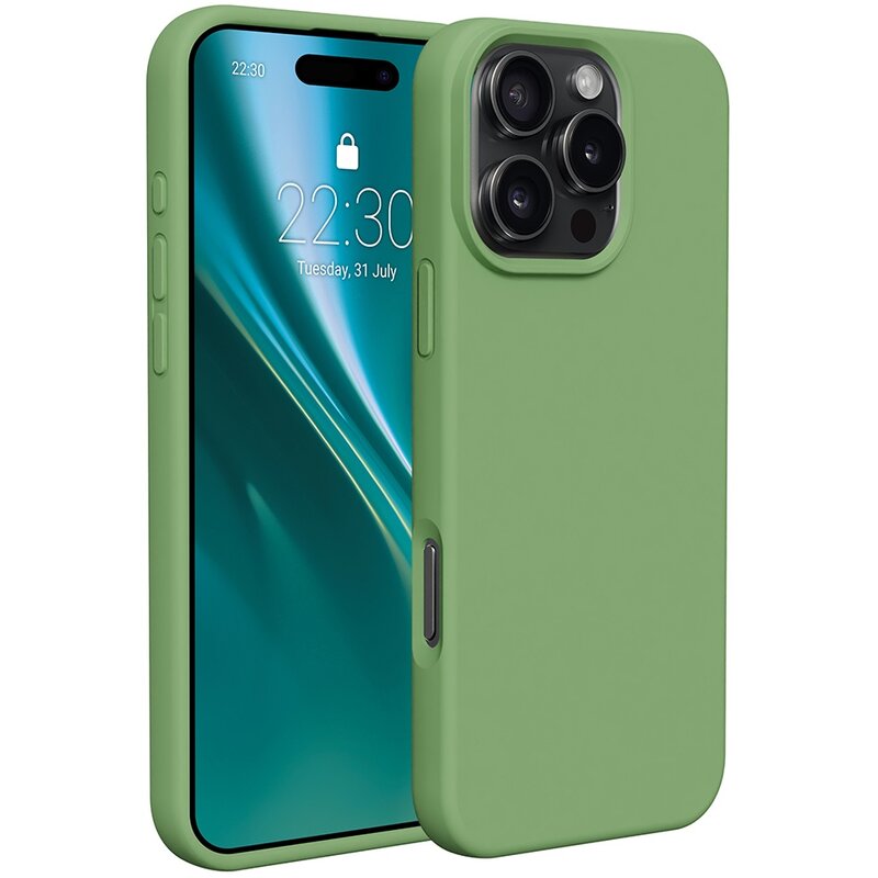 Etui ETTERI Silicone do Apple iPhone 16 Pro Max Jasnozielony