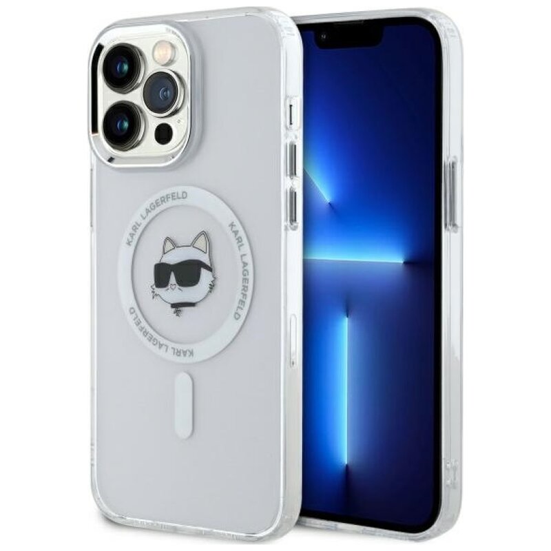 Etui KARL LAGERFELD IML Metal Choupette Head MagSafe do Apple iPhone 13 Pro Max Biały