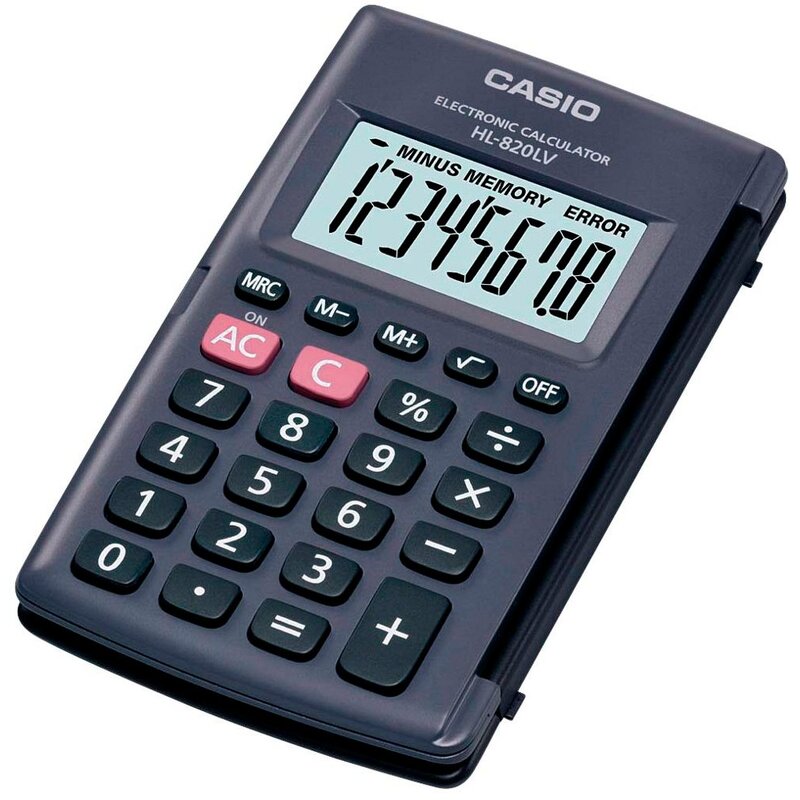 Kalkulator biurowy CASIO HL-820LV-S Zasilanie bateryjne Czarny