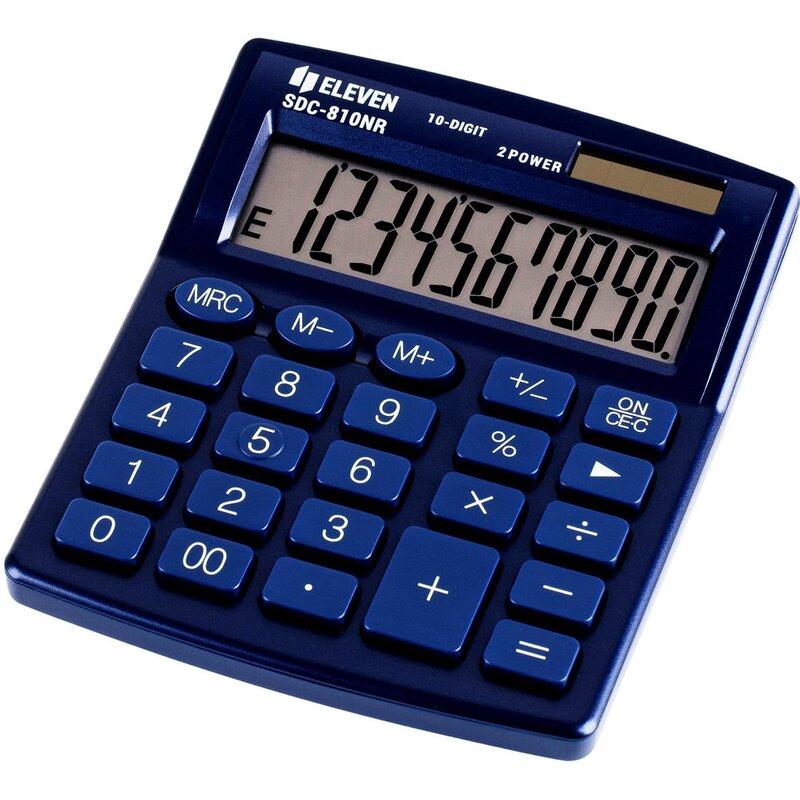 Kalkulator ELEVEN SDC-810NRNVE Zasilanie bateryjno-słoneczne, 3 pamięci