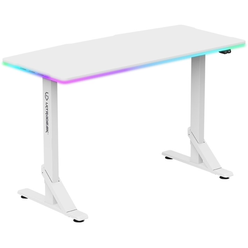 Biurko gamingowe ULTRADESK Iron RGB Biały
