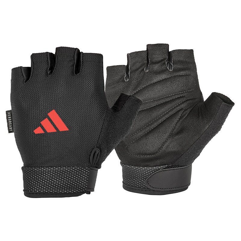 Rękawice treningowe ADIDAS Essential Adjustable (rozmiar S) Czarno-czerwony