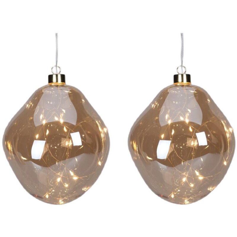 Bombka CHRISTMAS DECORATION Kropla 12 cm Złoty (2 sztuki)
