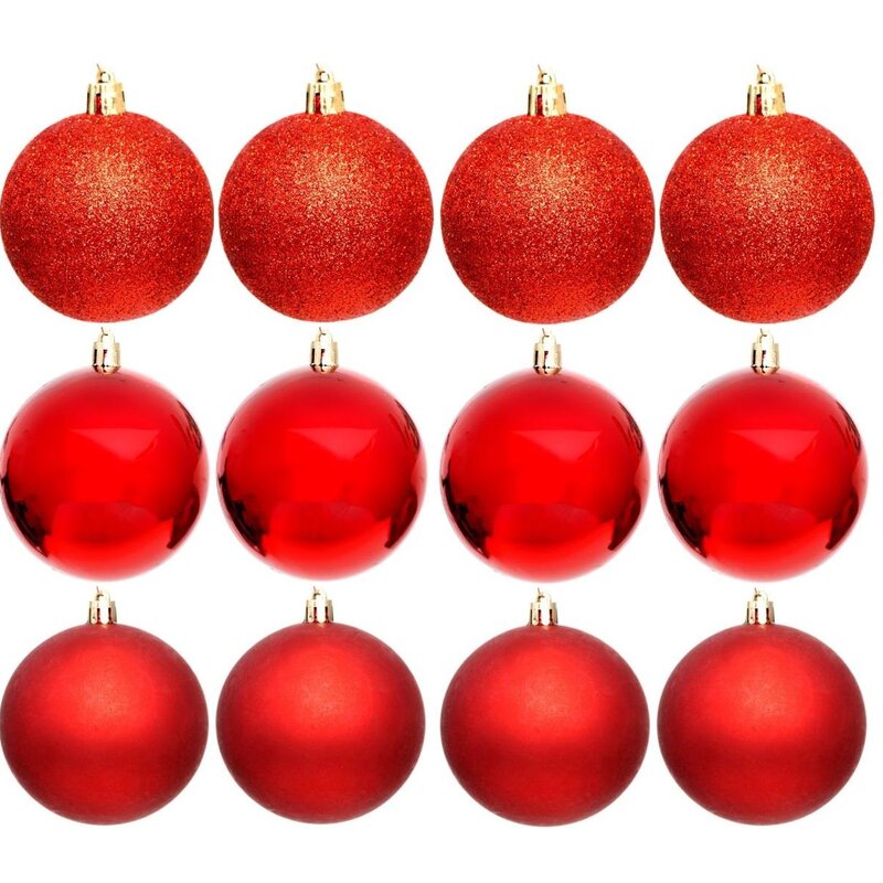 Bombka CHRISTMAS DECORATION 6 cm Czerwony (12 sztuk)