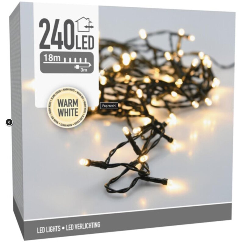 Lampki Choinkowe CHRISTMAS GIFTS 259131 240 LED Sieciowe 18 m Ciepła biel