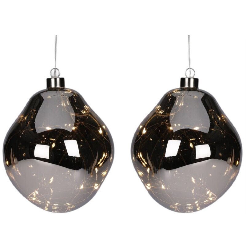 Bombka CHRISTMAS DECORATION Kropla 12 cm Antracytowy (2 sztuki)