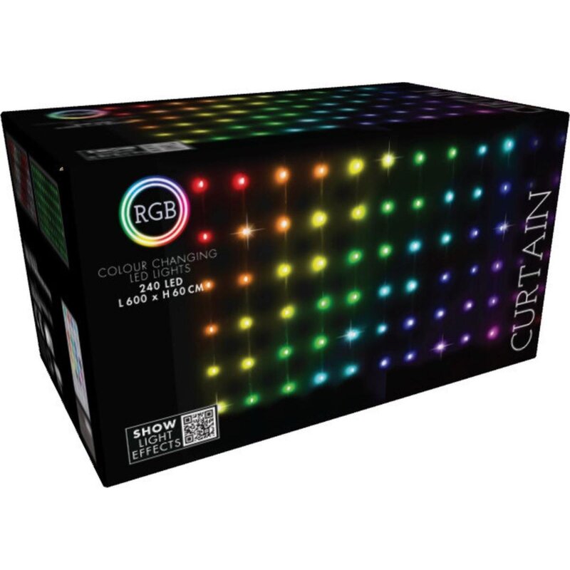 Lampki choinkowe LED CHRISTMAS DECORATION Kurtyna RGB 6 m sieciowe
