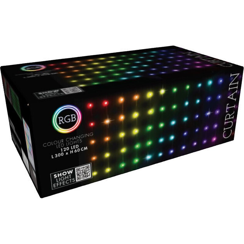 Lampki choinkowe LED CHRISTMAS DECORATION Kurtyna RGB 3 m sieciowe