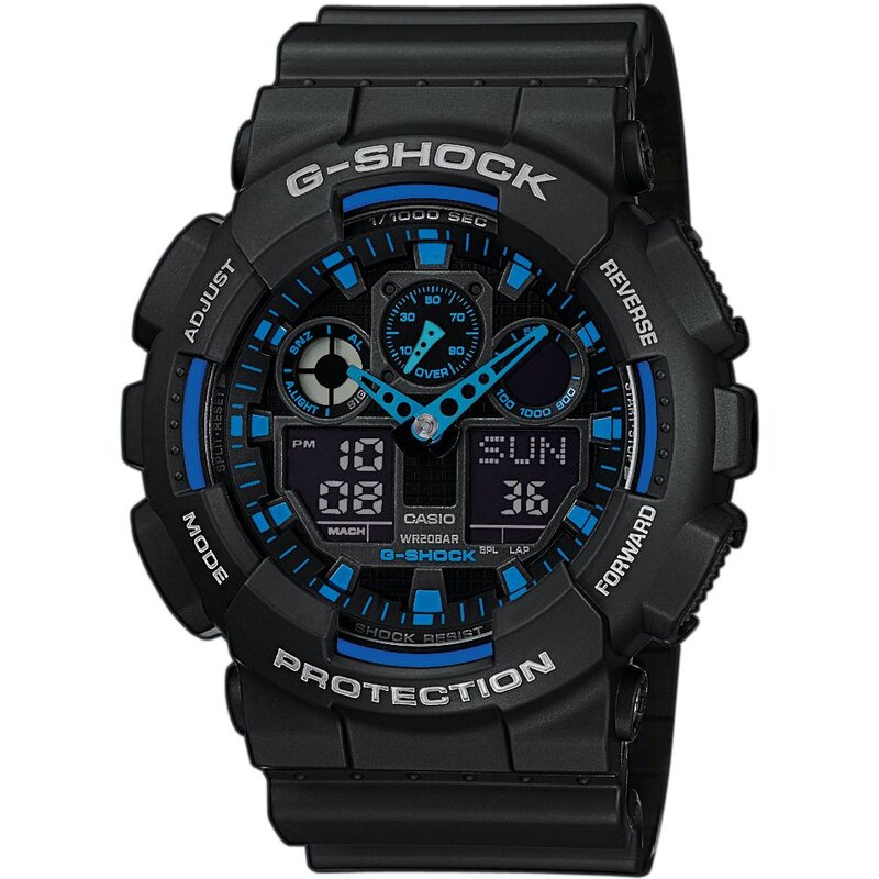 Zegarek sportowy CASIO G-Shock Original GA-100-1A2ER Czarno-niebieski