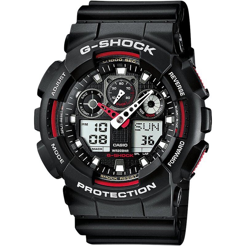 Zegarek sportowy CASIO G-Shock Original GA-100-1A4ER Czarno-czerwony