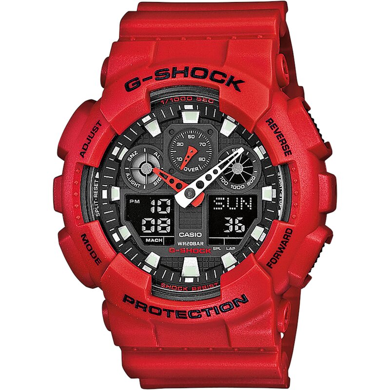 Zegarek sportowy CASIO G-Shock Original GA-100B-4AER Czerwony