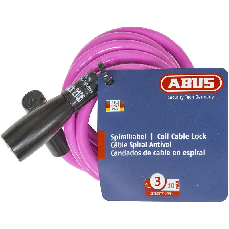 Zapięcie rowerowe ABUS 2106 180/07K Lock Linka Różowy