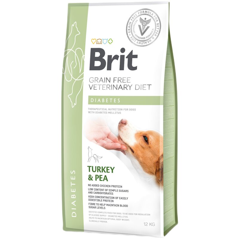 Karma dla psa BRIT Grain Free Veterinary Diets Dog Diabetes Indyk i żółty groszek 12 kg