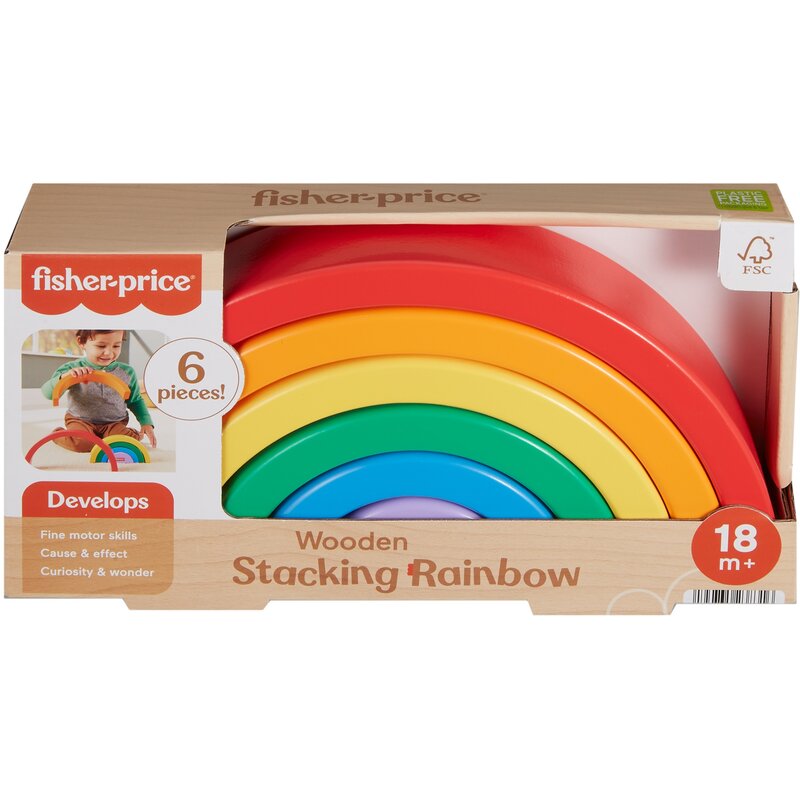 Klocki drewniane FISHER PRICE Tęcza HXT73