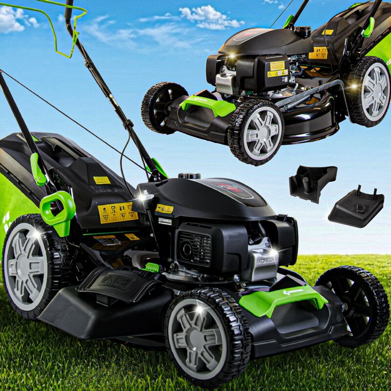 Kosiarka spalinowa GREENSO KS53-H200N-S z napędem, 53 cm, 202 cm3, 2.8 kW, mulczowanie, kosz 60L, silnik Honda