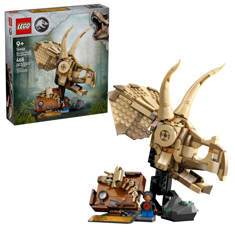 LEGO 76969 Jurassic World Szkielety dinozaurów: czaszka triceratopsa