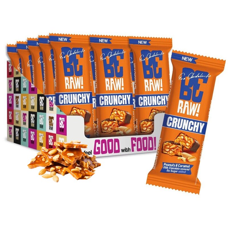 Baton proteinowy BERAW Crunchy Orzechowo-karmelowy (15 x 40 g)