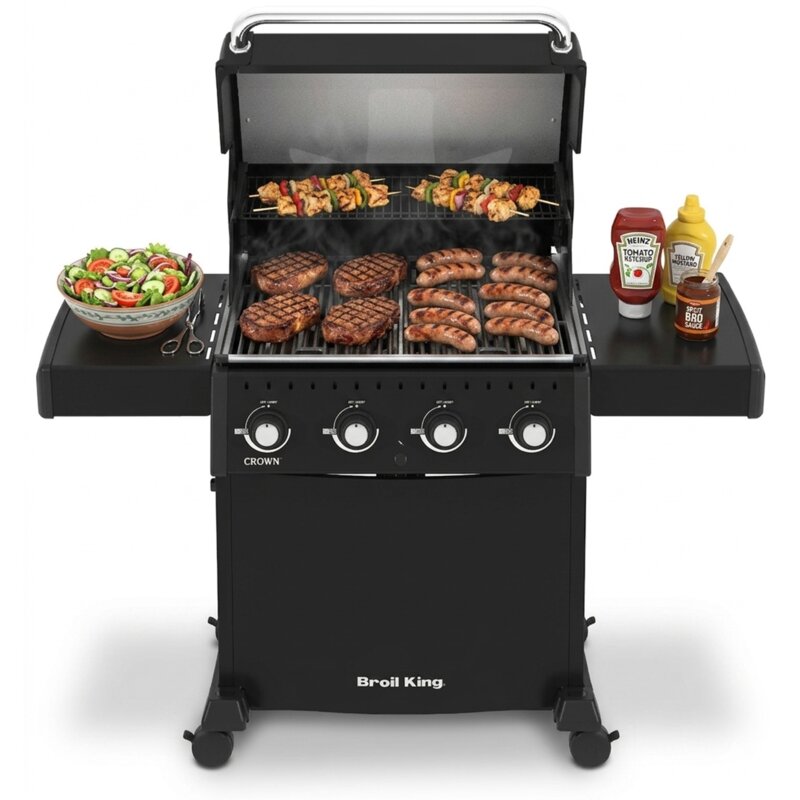 Grill ogrodowy gazowy BROIL KING Crown 410 Shadow 11.4 kWh 65 x 44 / 64 x 17 cm