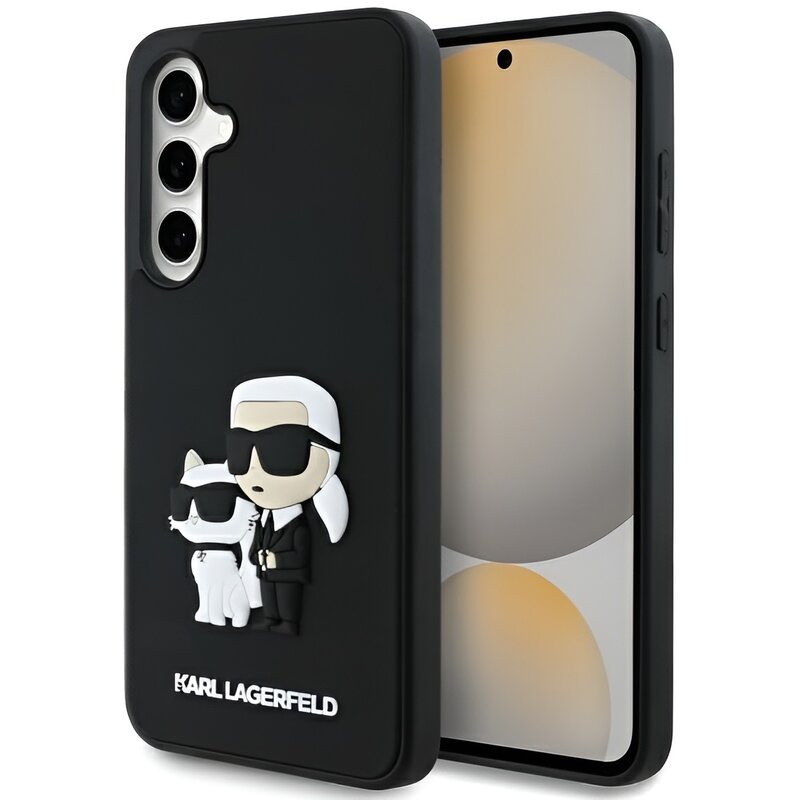 Etui KARL LAGERFELD Rubber Karl&Choupette 3D do Samsung Galaxy S24 FE Czarny