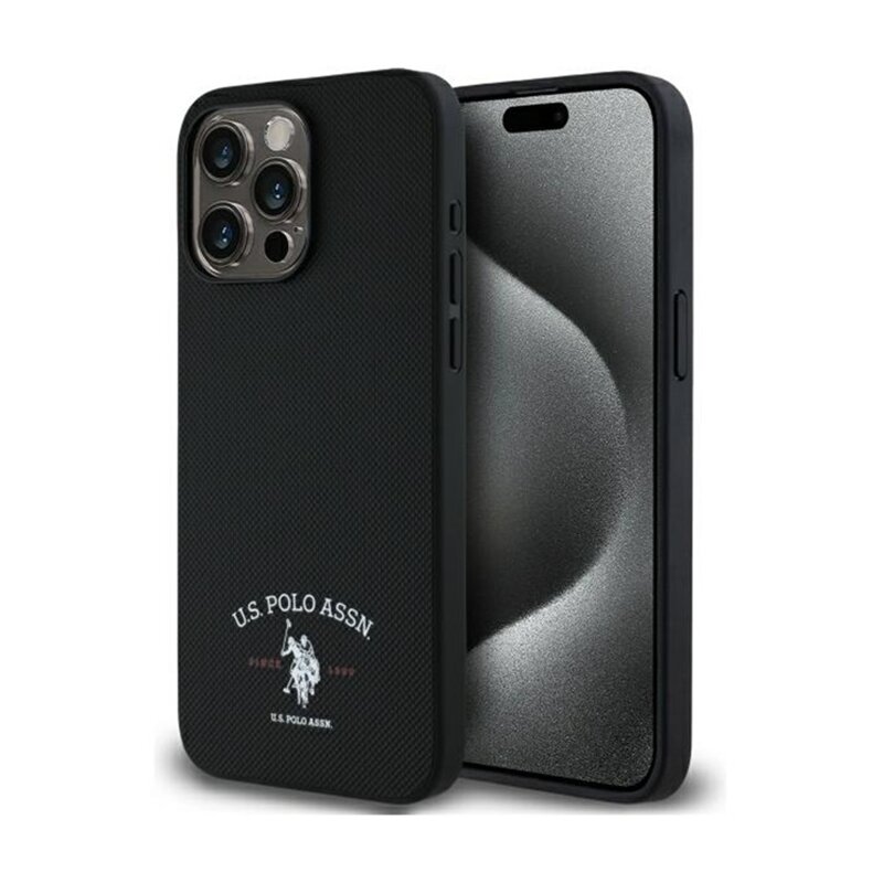 Etui US POLO ASSN Printed DH Logo do Apple iPhone 15 Pro Max Czarny