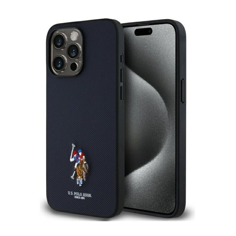 Etui US POLO ASSN Embroidered DH Color do Apple iPhone 15 Pro Max Granatowy