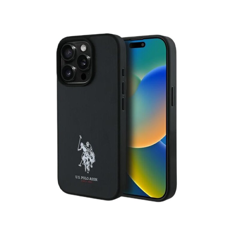 Etui US POLO ASSN Leather Embroidered DH Color do Apple iPhone 15 Pro Max Czarny