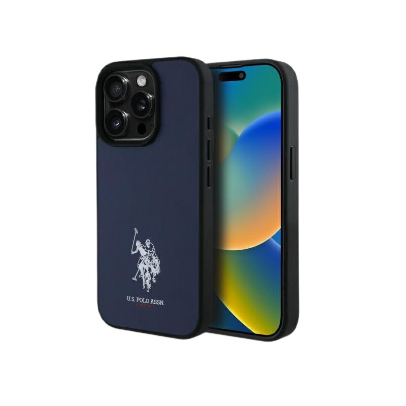 Etui US POLO ASSN Leather Embroidered DH Color do Apple iPhone 15 Pro Max Granatowy