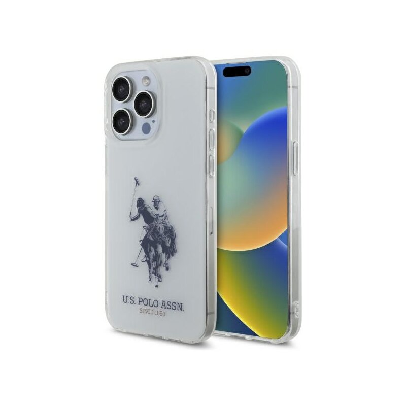 Etui US POLO ASSN Shiny Big Logo do Apple iPhone 15 Pro Max Biały