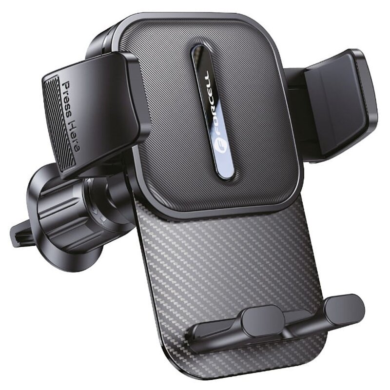 Uchwyt na telefon i smartfon FORCELL F-Grip GuardianAV Czarny uchwyt samochodowy na kratkę nawiewu