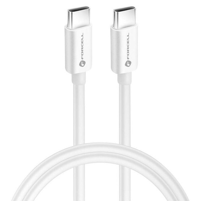 Kabel USB-C - USB-C FORCELL F-Energy C338 60W 1 m Biały