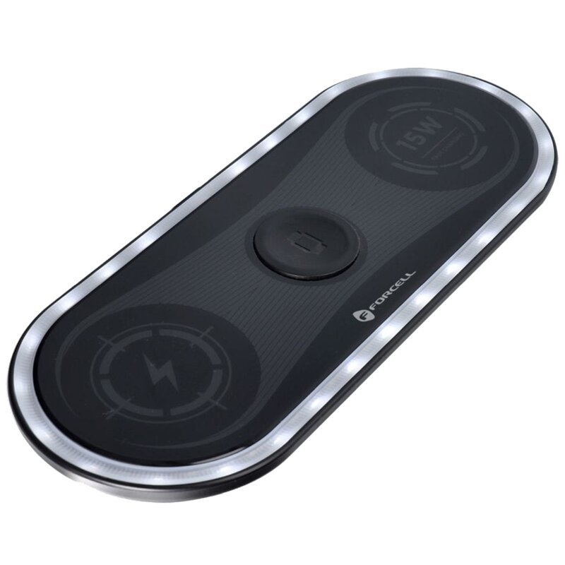 Ładowarka indukcyjna FORCELL F-Energy Ellipse 3w1 15W Czarny Qi MagSafe