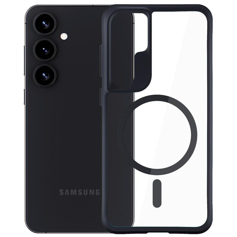 Etui XLINE MagSystem Satin Guardx do Samsung Galaxy S25 Przezroczysto-czarny