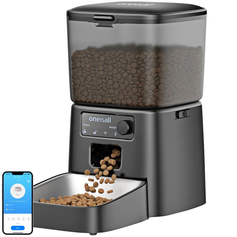 Dozownik karmy automatyczny ONEISALL PFD001 Pro Czarny