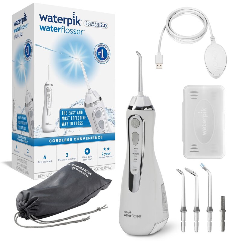 Irygator bezprzewodowy WATERPIK WP-580 Cordless Advanced 2.0 Biały + 4 końcówki