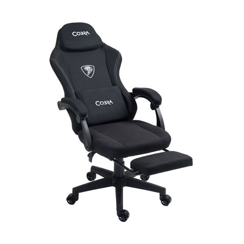Fotel gamingowy COBRA Player 5.0 CRF53BK Czarny + podnóżek