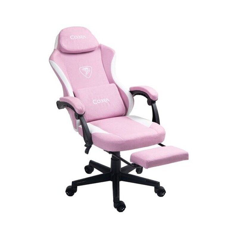 Fotel gamingowy COBRA Player 5.0 CRF54PK Różowy + podnóżek