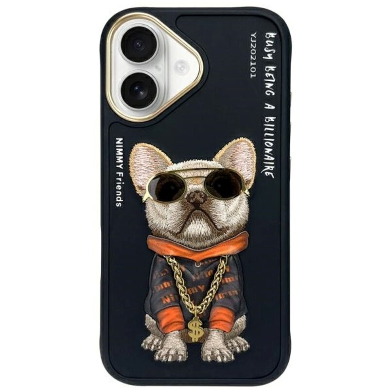 Etui NIMMY Glasses Cool Dog do Apple iPhone 16 Czarny