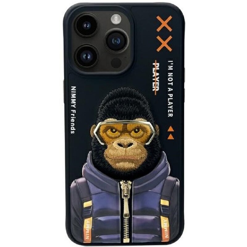 Etui NIMMY Cool&Cute 2.0 Monkey do Apple iPhone 15 Pro Czarny