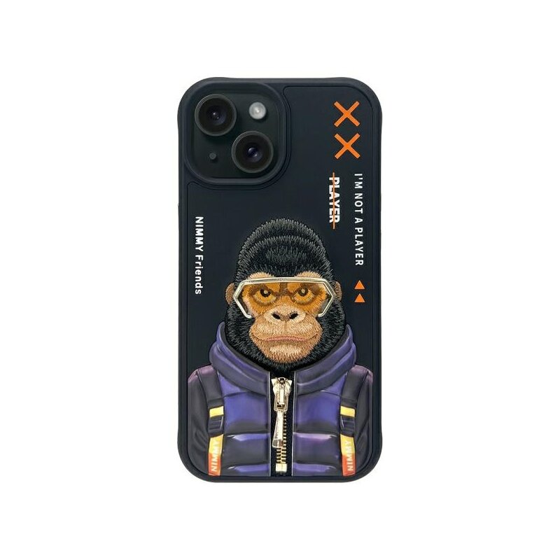 Etui NIMMY Cool&Cute 2.0 Monkey do Apple iPhone 15 Czarny