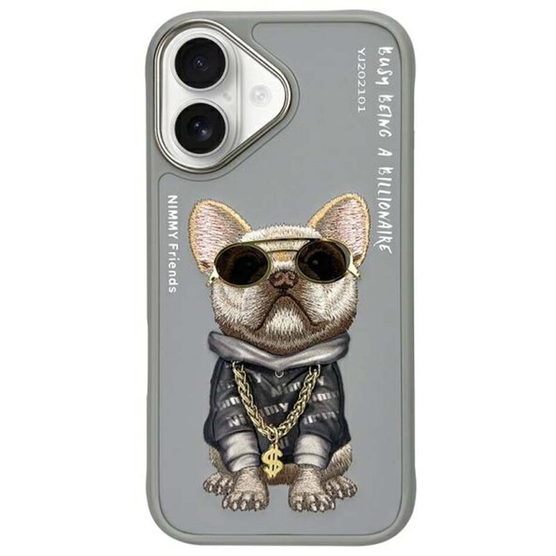 Etui NIMMY Glasses Cool Dog do Apple iPhone 16 Szary