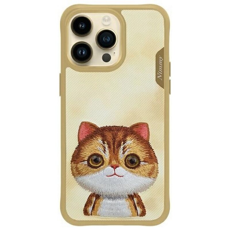 Etui NIMMY Big Eyed Pet 2.0 Cat do Apple iPhone 15 Pro Khaki