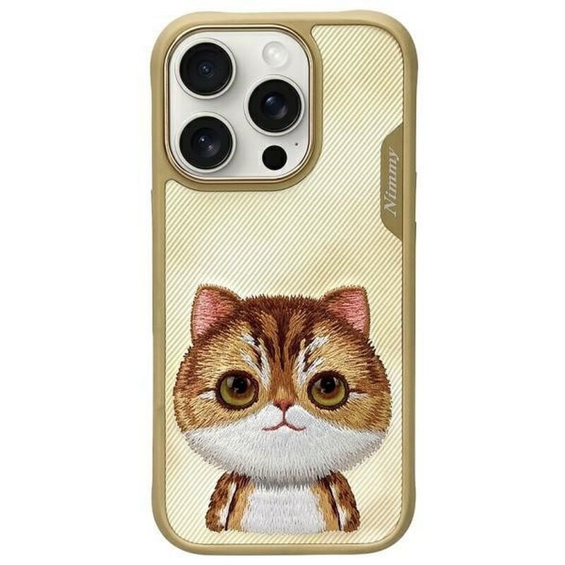 Etui NIMMY Big Eyed Pet 2.0 Cat do Apple iPhone 16 Pro Khaki