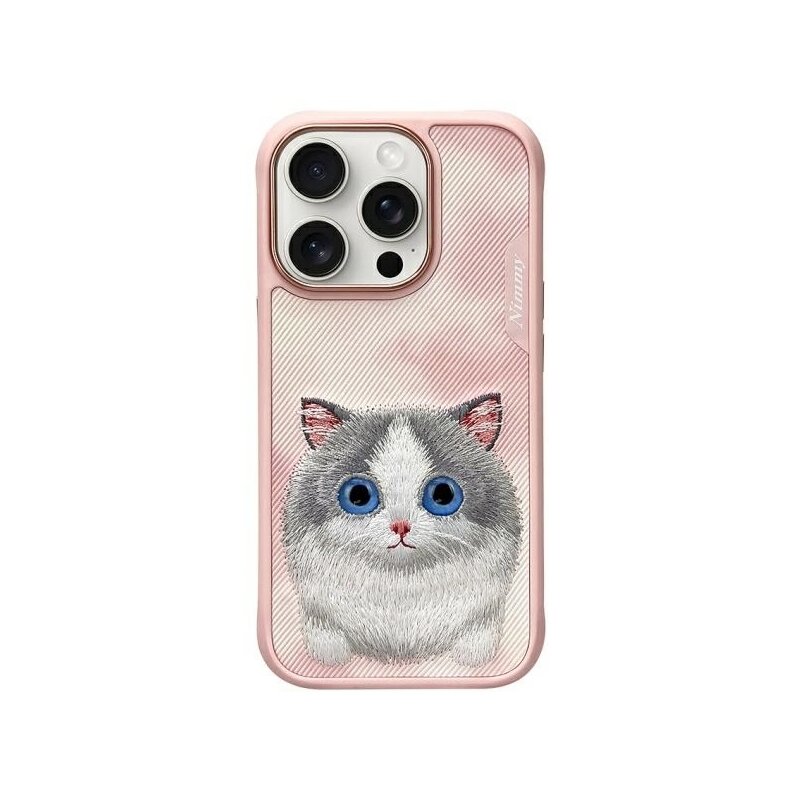 Etui NIMMY Big Eyed Pet 2.0 Cat do Apple iPhone 16 Pro Max Różowy