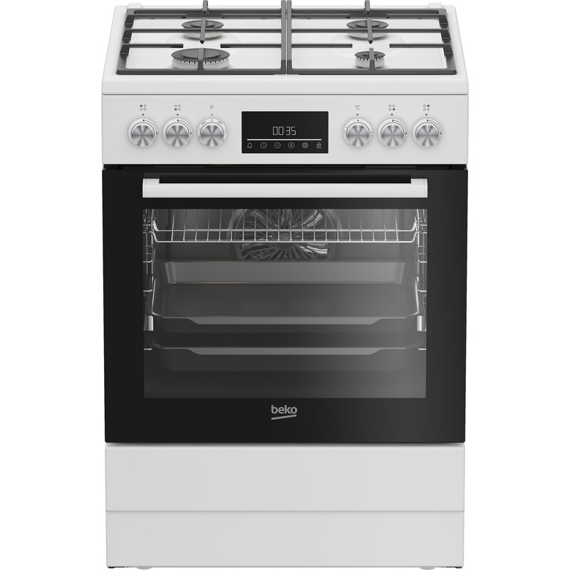 Kuchnia gazowo-elektryczna BEKO FBM62330GWDTN AeroPerfect Grill Prowadnice teleskopowe 60cm