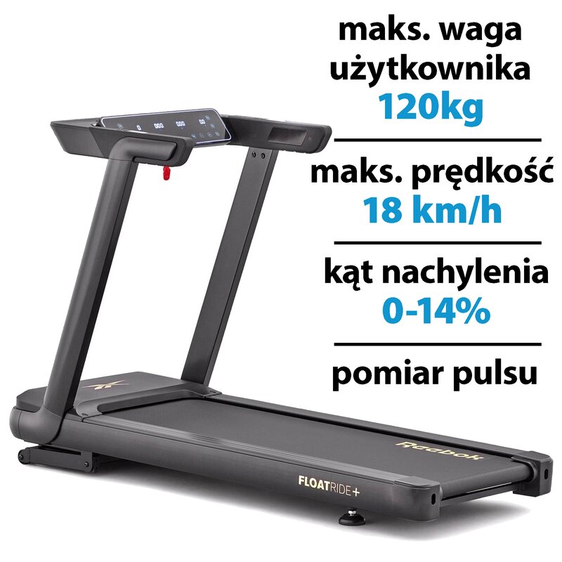 Bieżnia elektryczna REEBOK FR20z Floatride+ 1654W 18km/h Czarny