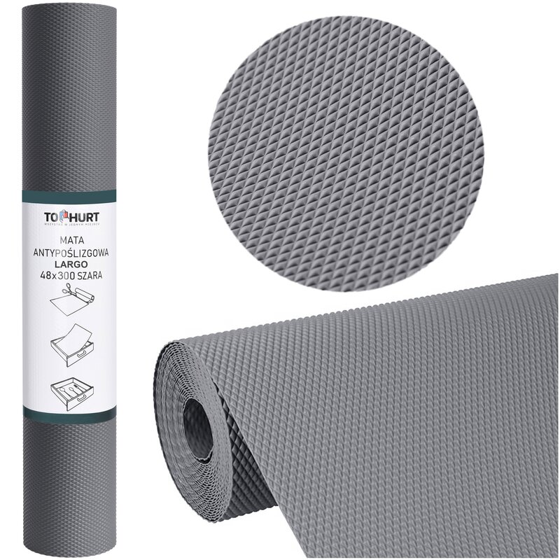 Mata antypoślizgowa GOCKOWIAK Largo 48 x 300 cm Szary
